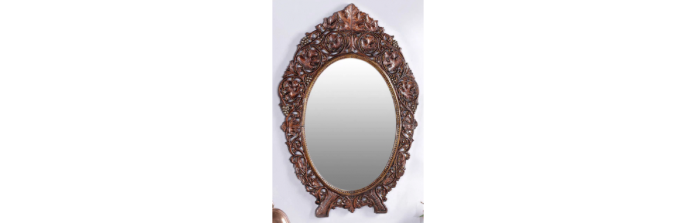 Brown Solid Wood Mirror